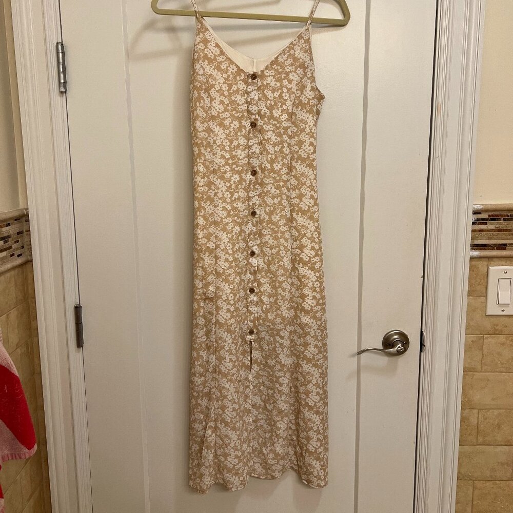 NWT Sienna Sky Tan Floral Midi Dress - S